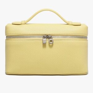 Extra Pocket Mini Pouch in banana yellow with silver hardware